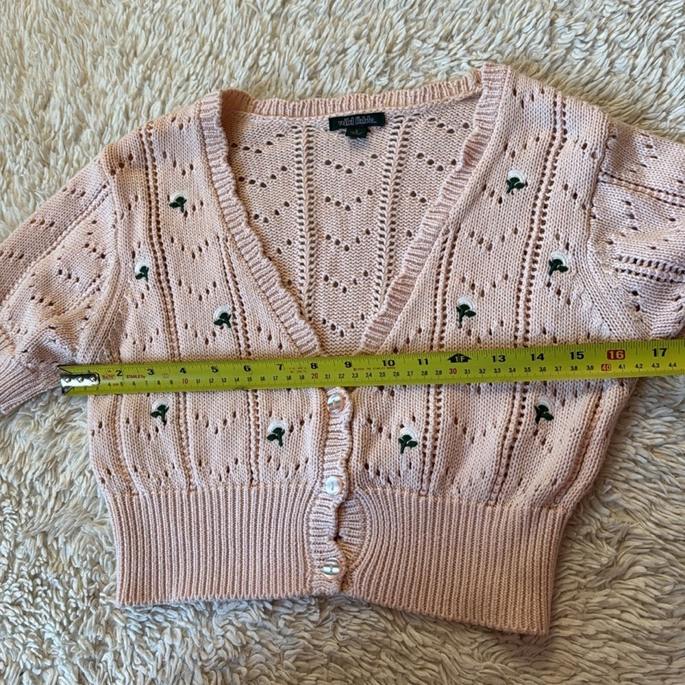 WILD FABLE Pink Cardigan cropped size S - Picture 4 of 12